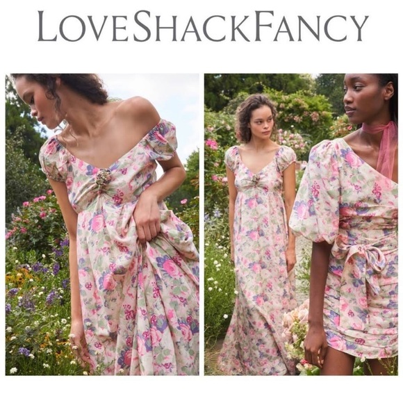 NWT LoveShackFancy Gilvery Maxi Dress Gown in Veiled Kiss Size 2 $595 Small. - Picture 3 of 16